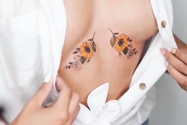Tatuiruotės ant krūtinės moterims