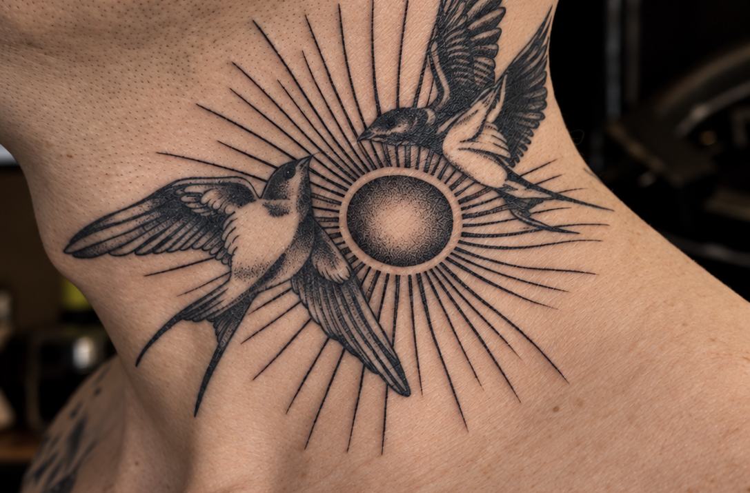 Neck tattoo